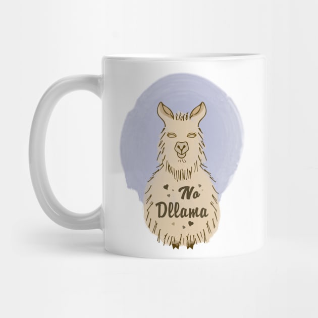 Hand Drawn Illustrations No Drama Llama No Dllama Llama Gift by DANPUBLIC